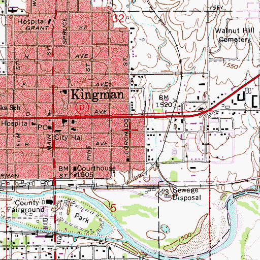 Topographic Map of Covenant Assembly of God Church, KS