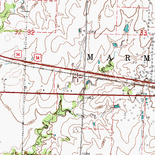 Topographic Map of Hope Chapel Assembly of God Church, KS