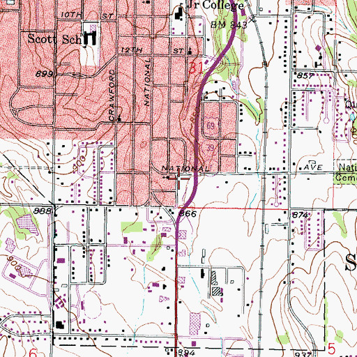 Topographic Map of Life Point Assembly of God Church, KS