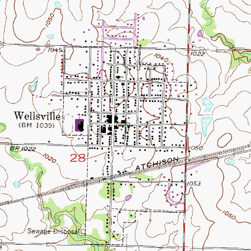 Topographic Map of Wellsville Family Workship Center, KS