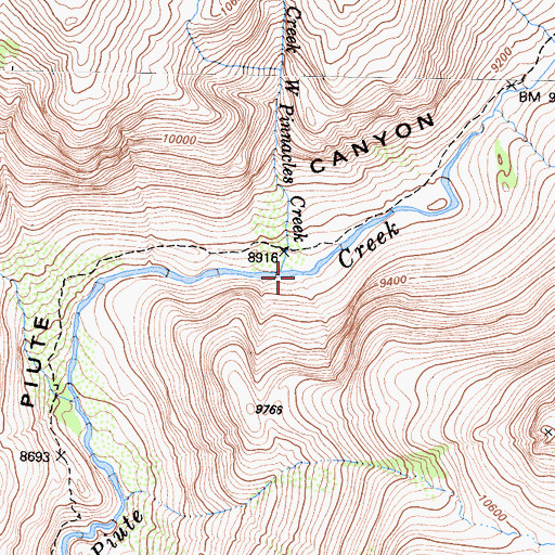 Topographic Map of West Pinnacles Creek, CA
