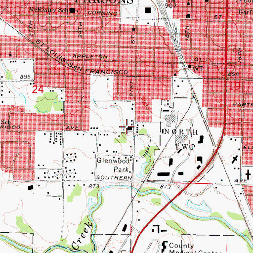 Topographic Map of Brown Chapel African Methodist Episcopal Church, KS
