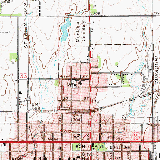 Topographic Map of Claytor Chapel African Methodist Episcopal Church, KS
