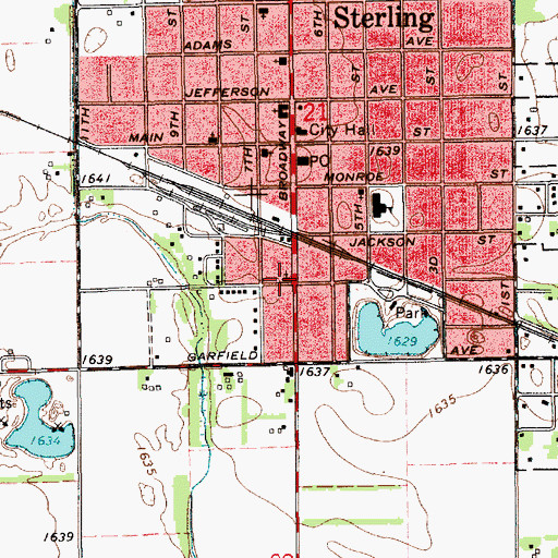 Topographic Map of Sterling Grant Chapel, KS