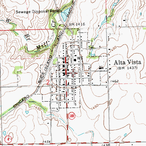 Topographic Map of Alta Vista United Metrhodist Church, KS