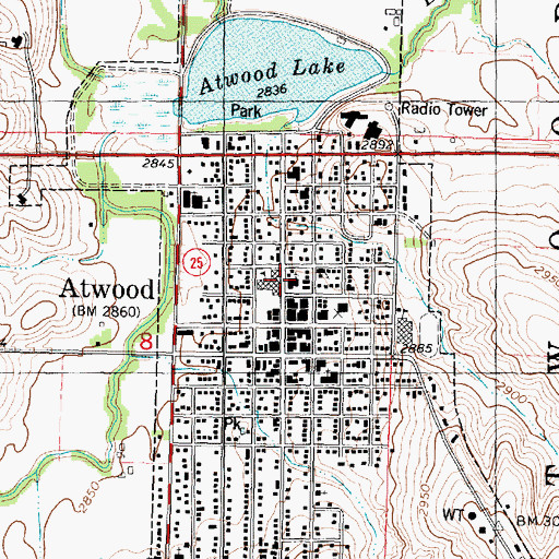 Topographic Map of Atwood United Methodist Church, KS