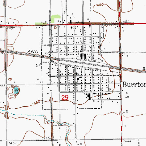 Topographic Map of Burrton United Methodist Church, KS