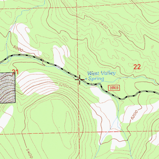 Topographic Map of West Valley Spring, CA