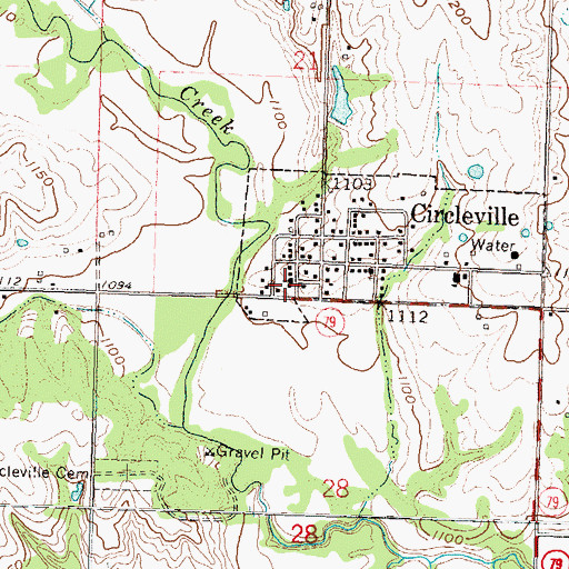 Topographic Map of Circleville United Methodist Church, KS