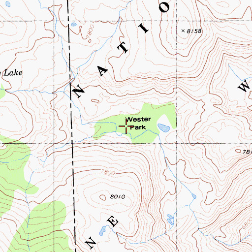 Topographic Map of Wester Park, CA