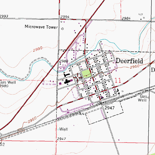 Topographic Map of Deerfield United Methodist Church, KS