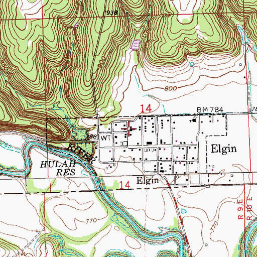 Topographic Map of Elgin United Methodist Church, KS