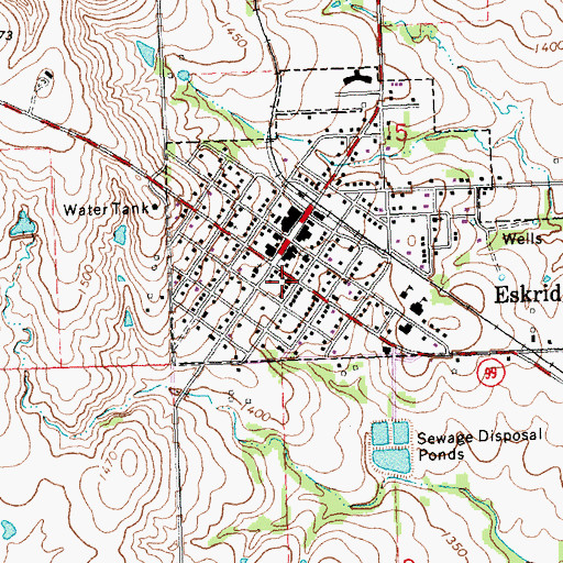 Topographic Map of Eskridge United Methodist Church, KS