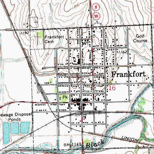 Topographic Map of Frankfort United Methodist Church, KS