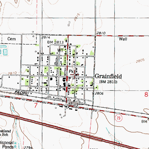 Topographic Map of Gainfield United Methodist Church, KS