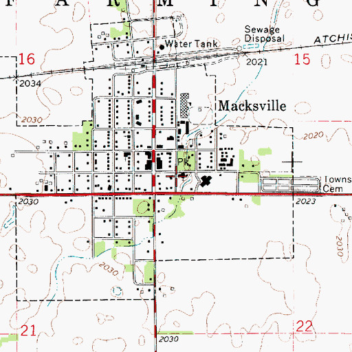 Topographic Map of Grace United Methodist Church, KS