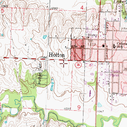 Topographic Map of Holton First United Methodist Church, KS