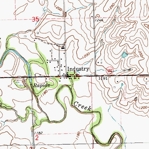 Topographic Map of Industry United Methodist Church, KS