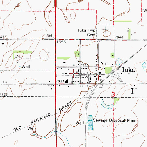 Topographic Map of Iuka United Methodist Church, KS