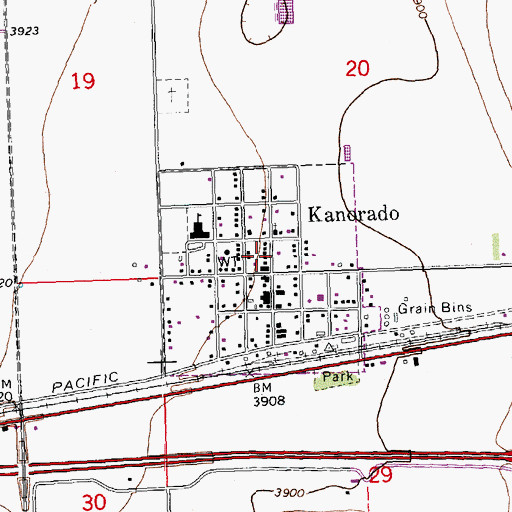 Topographic Map of Kanorado United Methodist Church, KS