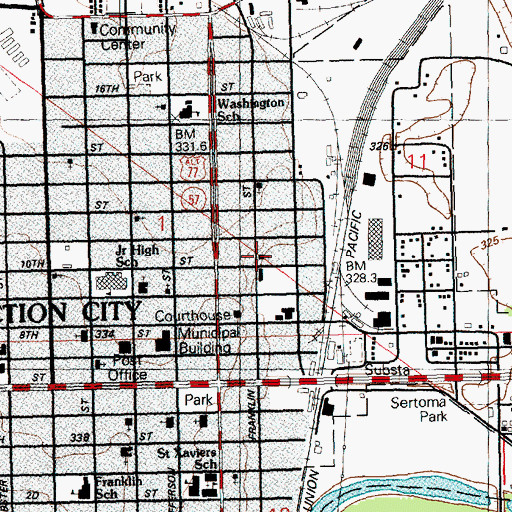 Topographic Map of Korean Junction City United Methodist Church, KS