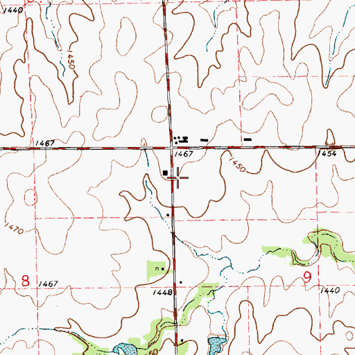 Topographic Map of Milton United Methodist Church, KS