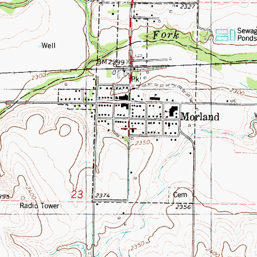 Topographic Map of Morland United Methodist Church, KS