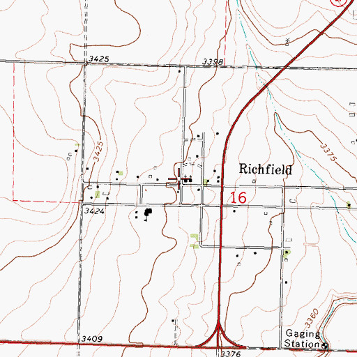 Topographic Map of Richfield United Methodist Church, KS