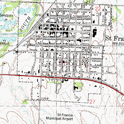 Topographic Map of Saint Francis United Methodist Church, KS