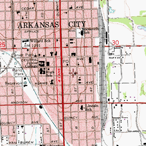 Topographic Map of Saint Paul United Methodist Church, KS
