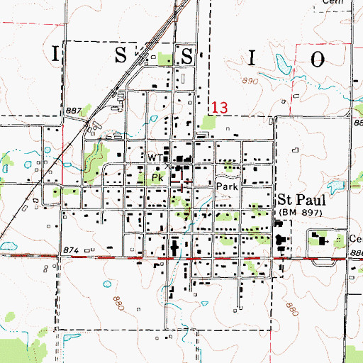 Topographic Map of Saint Paul United Methodist Church, KS