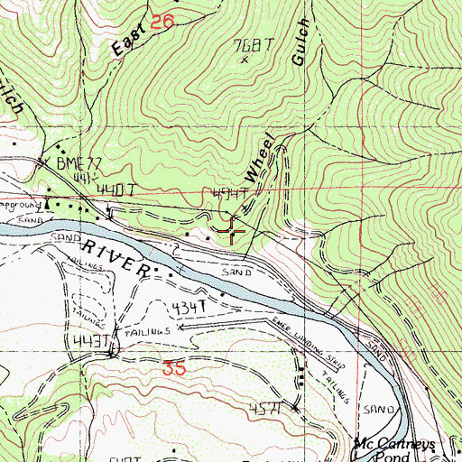 Topographic Map of Wheel Gulch, CA