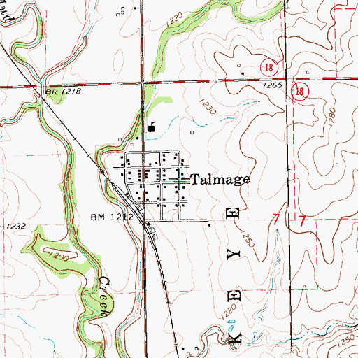 Topographic Map of Talmage United Methodist Church, KS