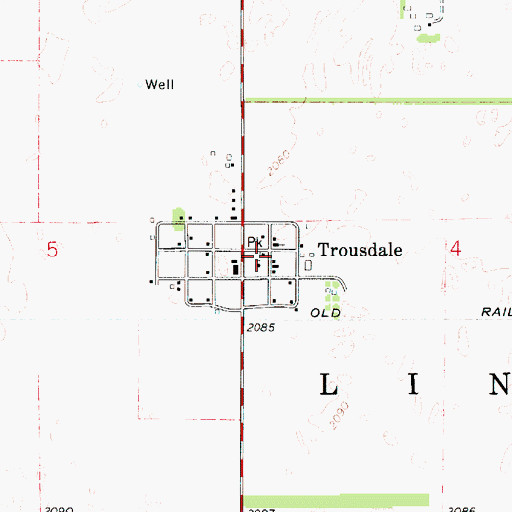 Topographic Map of Trousdale United Methodist Church, KS