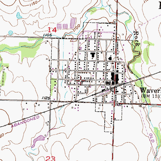 Topographic Map of Waverly United Methodist Church, KS