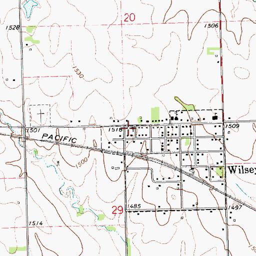 Topographic Map of Wilsey United Methodist Church, KS