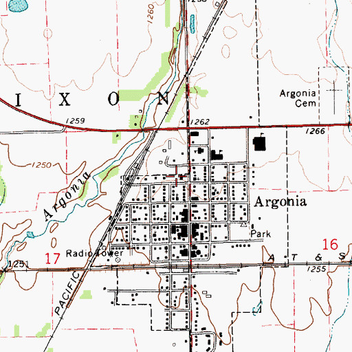 Topographic Map of Argonia United Methodist Church, KS