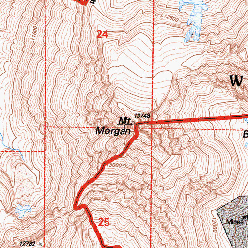 Topographic Map of Wheeler Ridge, CA