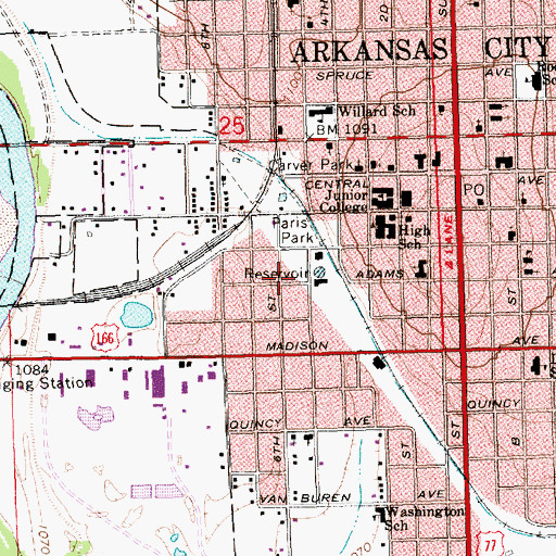 Topographic Map of Holiness Church of God, KS