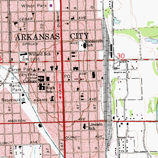 Topographic Map of New Life Fellowship Church, KS