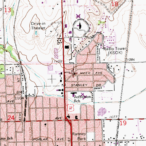 Topographic Map of Random Road Community Church, KS