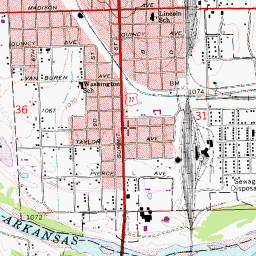 Topographic Map of Trinity Baptist Church, KS