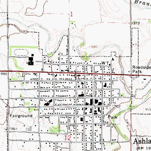 Topographic Map of First Church of God, KS