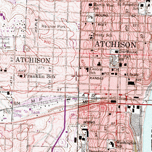 Topographic Map of Atchison Seventh Day Adventist Church, KS
