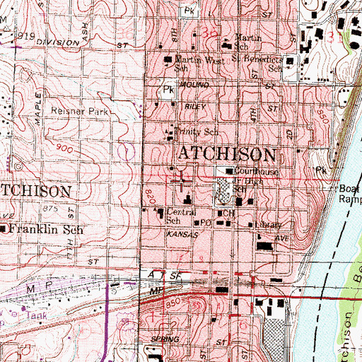Topographic Map of Campbell Chapel African Methodist Episcopal Church, KS