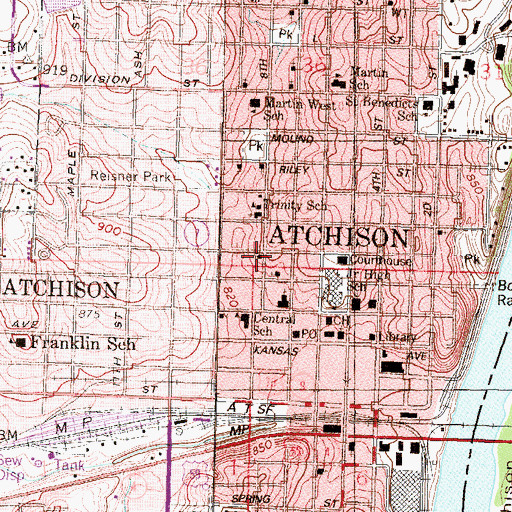 Topographic Map of Church of the Nazarene, KS