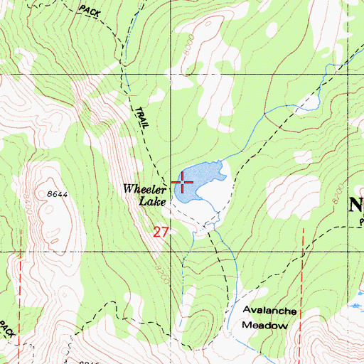 Topographic Map of Wheeler Lake, CA