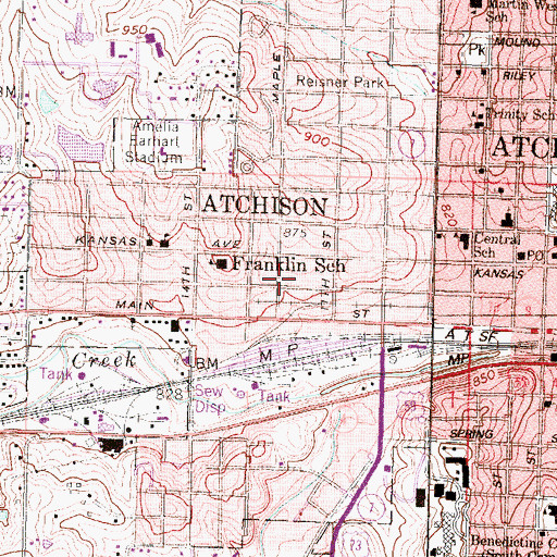 Topographic Map of Riverbend Bible Church, KS