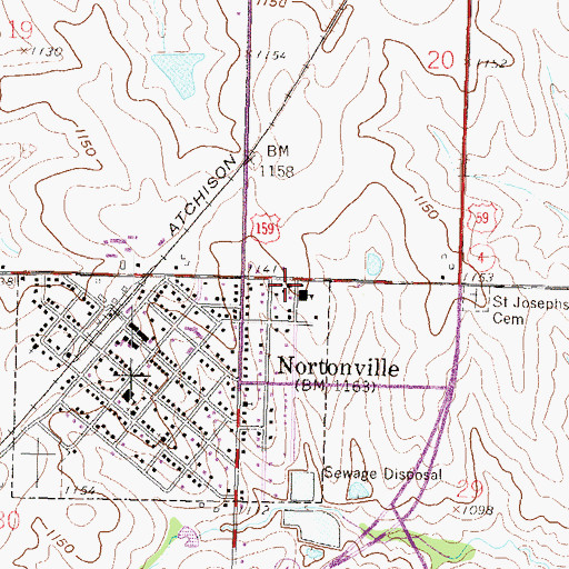 Topographic Map of Saint Joseph Catholic Church, KS