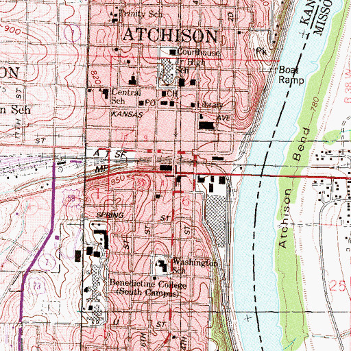 Topographic Map of Trinity Episcopal Church, KS